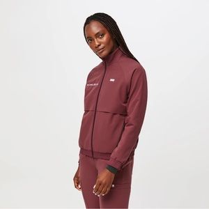 Dark Cherry red figs scrub jacket lab coat